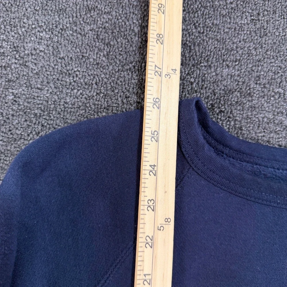 Adidas Sweatshirt Big Leaf Unisex S BQ7519 Navy Blue Trefoil Logo Fleece EUC